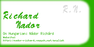 richard nador business card